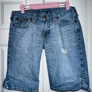 True Religion Light Blue Jean Shorts